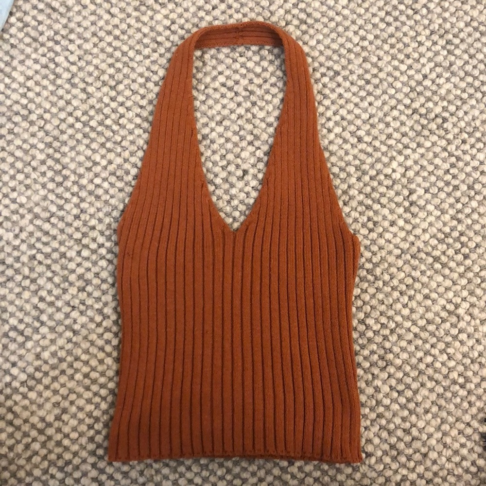 Open back halter top